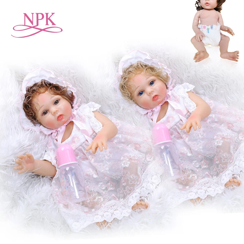 NPK 47 см Оригинальная кукла Bebe Reborn Girl настоящая мягкая на ощупь силиконовая милая