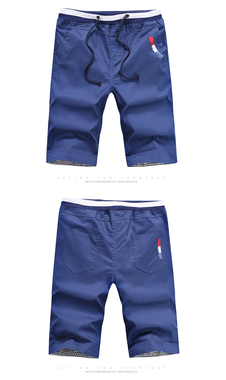 Мужские летние повседневные шорты хорошего качества мужские хлопковые шорты с эластичной резинкой на талии новые мужские однотонные свободные шорты брюки длиной до колен 3 шт