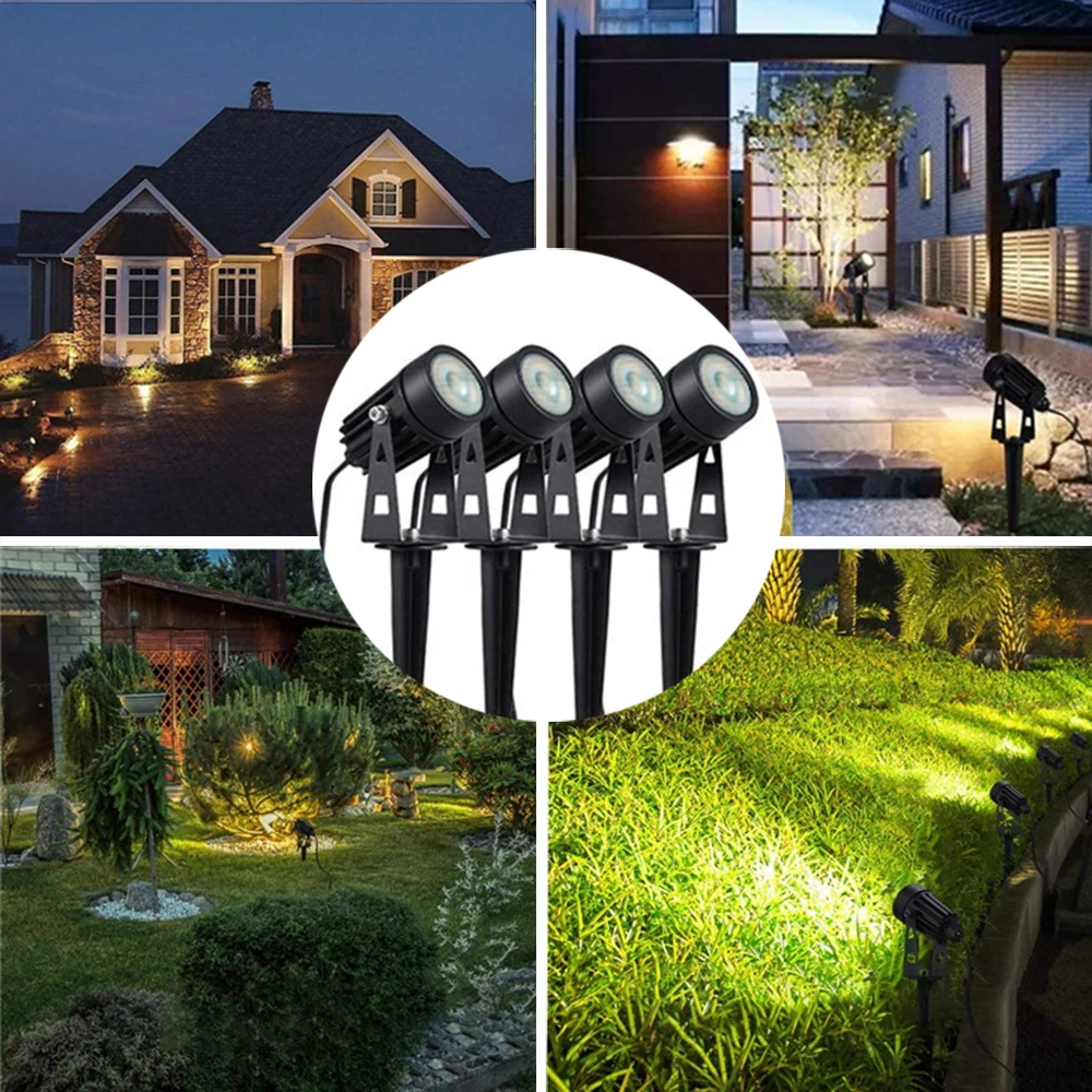 Led Garden Lights Outdoor Lawn Lamp Safety Low Voltage Street Lights IP65 Waterproof 2/4/6/10 in 1 Landscape Lighting Warm White 5