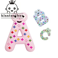 Kissteether – anneau de dentition en Silicone pour bébé, petite tige de qualité alimentaire, dents de dessin animé lettre animaux en forme d'animaux, nouvelle collection 