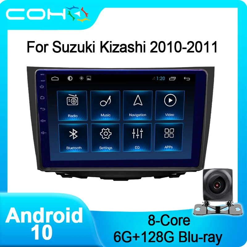 COHO для Suzuki Kizashi 2010 2011 Gps аудио автомобильный мультимедийный плеер Радио Android 10 0 Octa Core 6 + 128G|Мультимедиаплеер