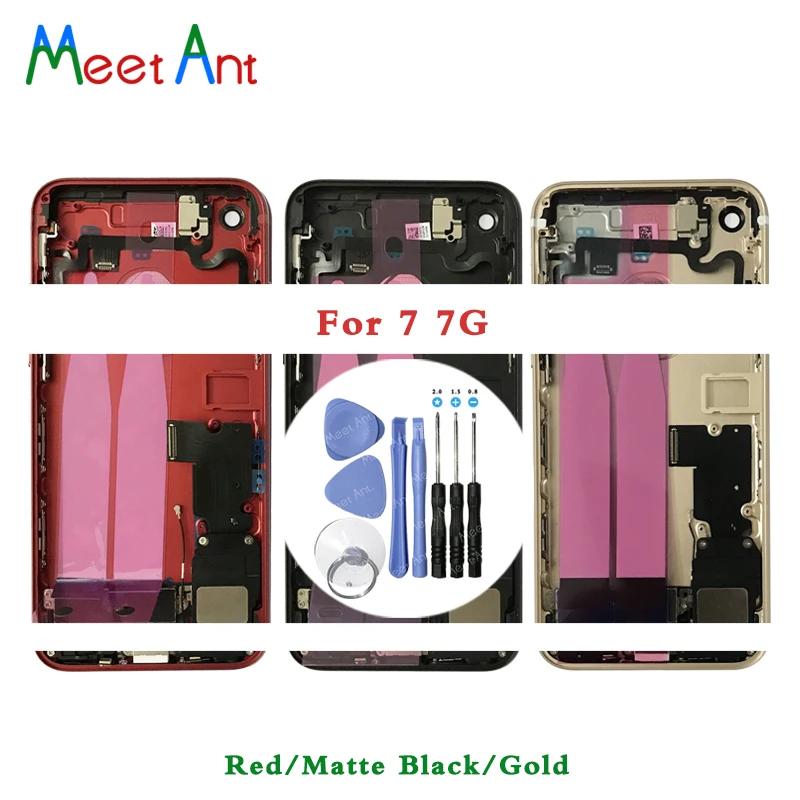 

High quality For iphone 7 7G or 7 Plus Back Middle Frame Chassis Full Housing Assembly Battery Cover Door Rear with Flex Cable