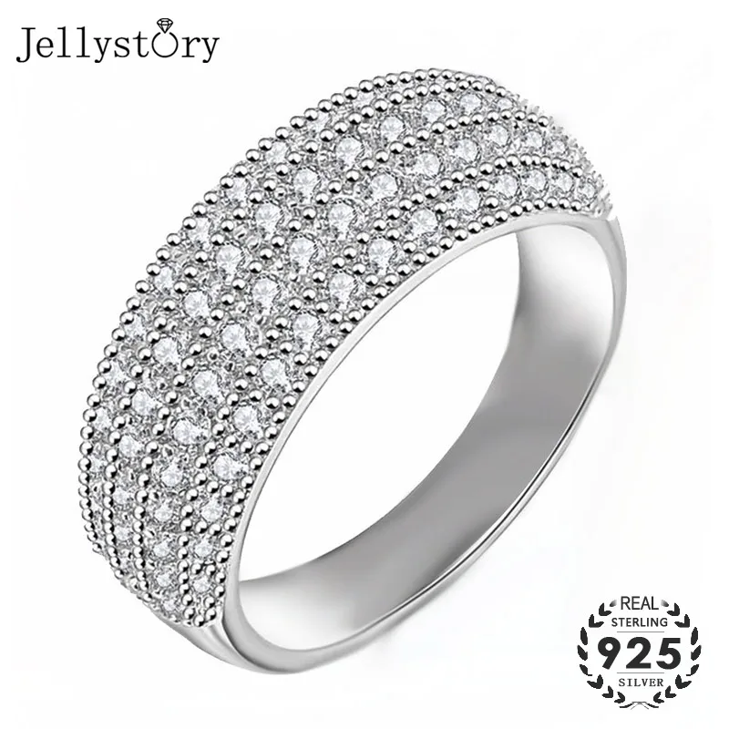 Роскошное серебряное кольцо Jellystory 925 с цирконом класса ААА модные ювелирные