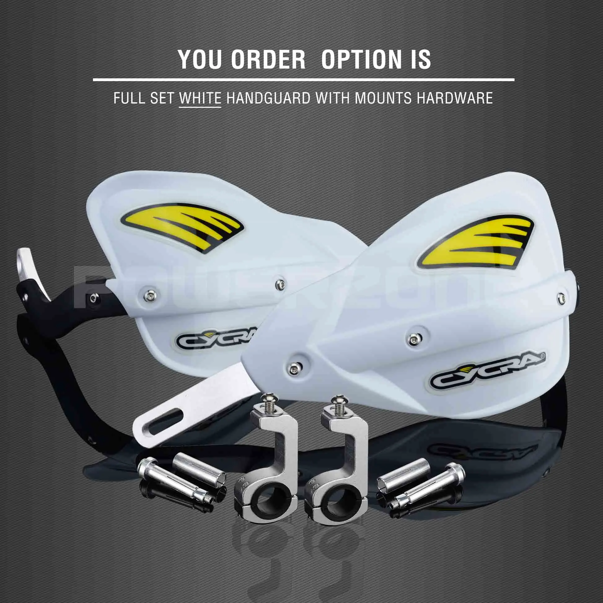 Full set White Powerzone Мотоцикл Байк ATV Руль рукавицы для KTM ADV EXC Enduro Husqvarna FE TE WRF CRF YZF rmz KXF KLX - Цвет: Full set White