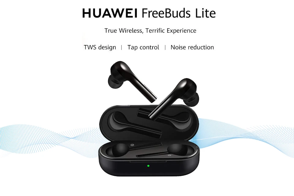 Оригинальные беспроводные наушники HUAWEI FreeBuds lite с двойным кликом управления с зарядным устройством IP54 HUAWEI freebuds enjoy - Цвет: Черный