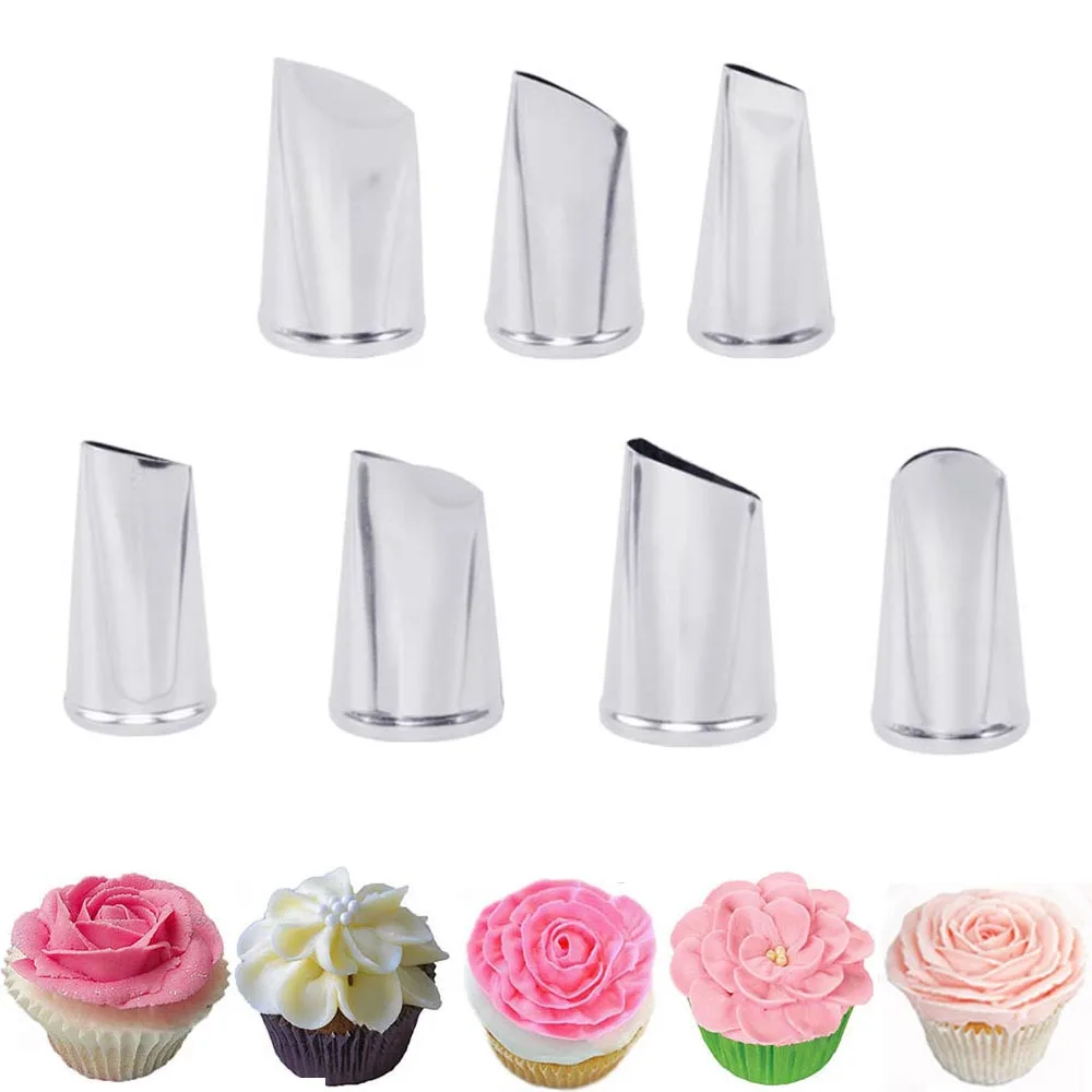 

7pcs/set Cream Cake Decorating Tips Set Russian Nozzles Pastry Sugarcraft Rose Nozzle Pastry Tools Fondant Decorating Tools