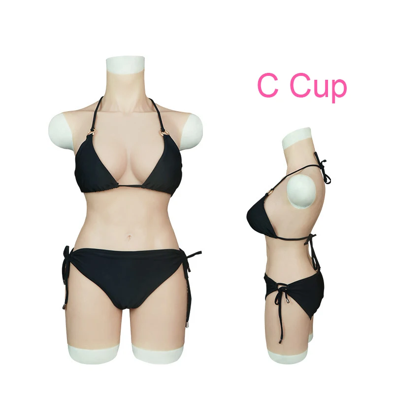 US $230.01 C Cup Crossdresser Artifical Vagina Full Silicone Sleeveless Tights Bodysuit Transgender Transsexual Cosplay Fake Boobs Tits