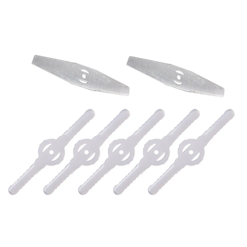 hedge trimmers for sale 5pcs Plastic Grass Trimmer Blades+2pcs Stainless Steel Blade Replace For Lawn Mower Trimmers Lawn Mower Knives Garden Tool best professional long reach hedge trimmer