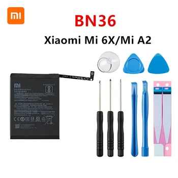 

Xiao mi 100% Orginal BN36 3010mAh Battery For Xiaomi Mi 6X Mi6X Mi A2 MiA2 BN36 High Quality Phone Replacement Batteries +Tools