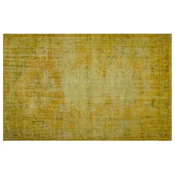 

Handmade Yellow Vintage Overdyed Turkish Area Rug 192x294 Cm-6'4''X9'8''