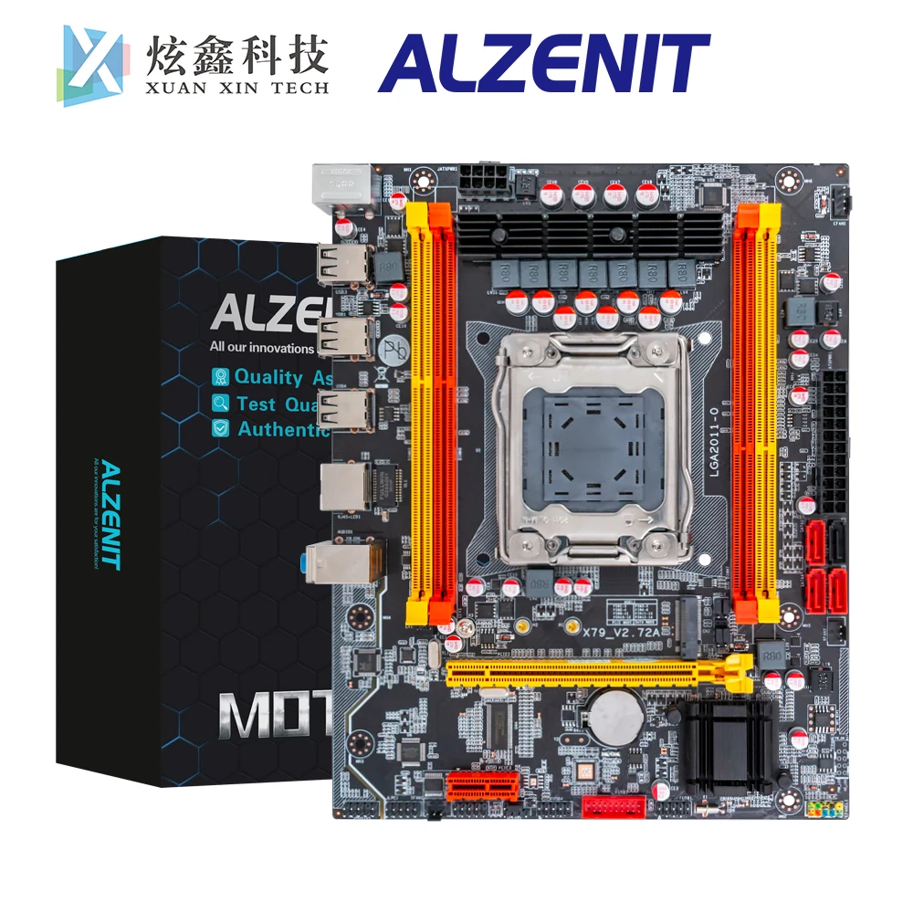 

ALZENIT X79M-CE3 Desktop Motherboard Intel X79 LGA 2011 Xeon E5 Support DDR3 RECC/Non-RECC 128GB M.2 NVME NGFF USB2.0 SATA3.0