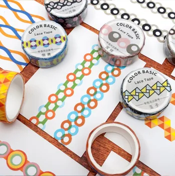 

1 pc Simple Hollow Washi Tape Basic Grid Pattern Colorful Maskiung Tape Adhesive Decorative Tape DIY Diary Journal Stationery
