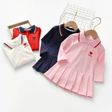 От 1 до 6 лет платье для маленьких девочек с вышивкой в виде сердца; вечерние платья принцессы из хлопка с длинными рукавами; осенне-зимнее платье для девочек