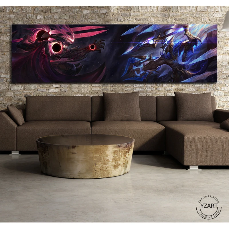 Pantheon VS Aatrox League of Legends художественные картины на холсте с изображениями лол-игр художественная Настенная роспись домашний декор настенная живопись