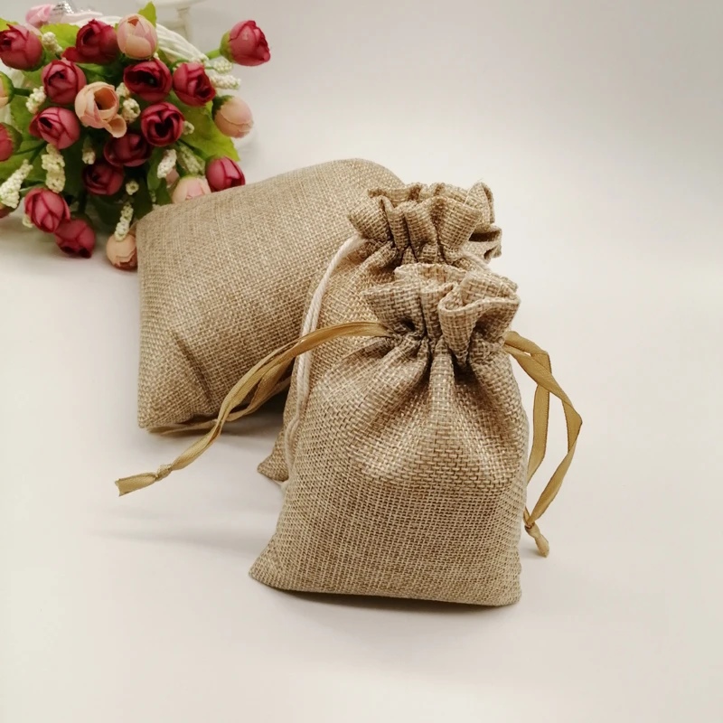 500pcs Jute Zakjes Jute Linen Drawstring Bag Wedding Gift Bag Gift Packaging Bag Jute Bag For Christmas Party Jewelry Pouch Sack