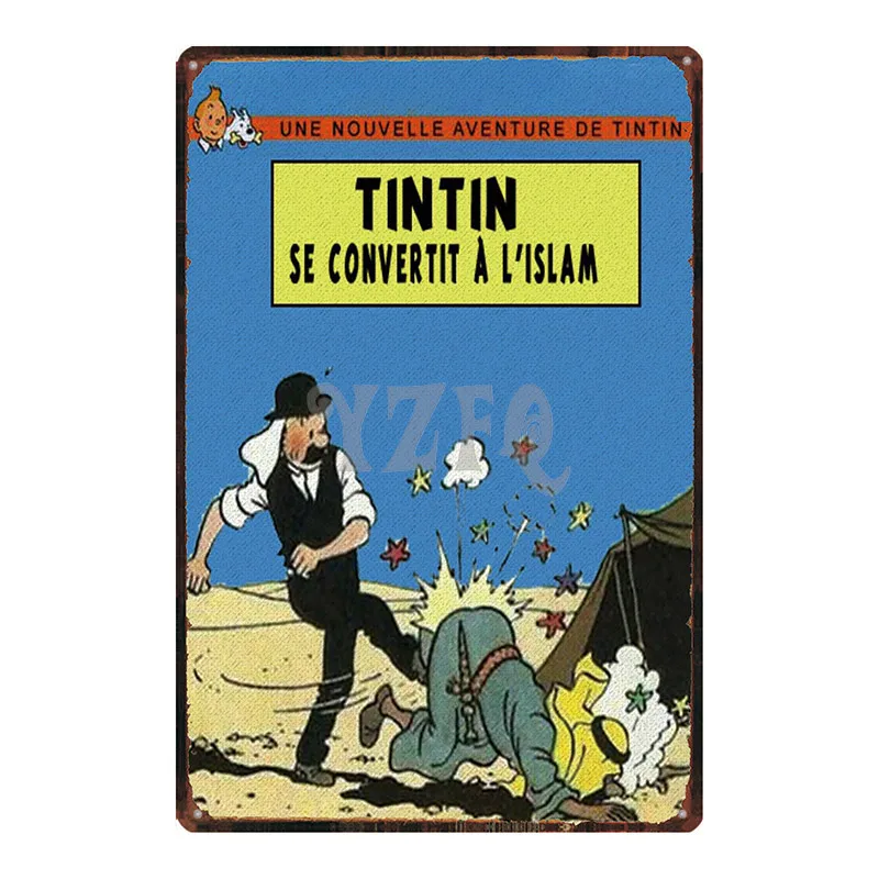 DU-2959 Tintin мультфильм жестяная вывеска металлическая пластина железная живопись детская комната настенный бар домашнее искусство Ремесло Декор 30X20 см DU-2967 - Цвет: DU-2959