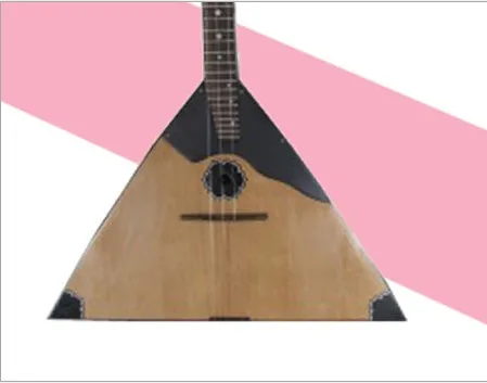 Russian national musical instrument, triangle piano, plywood, triangle string, music balalaika, balalaika.
