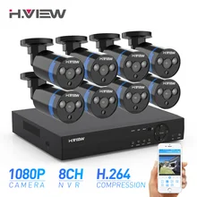H. View камера безопасности 8ch комплект видеонаблюдения 8 шт 1080P CCTV камера 2.0мп уличное видеонаблюдение