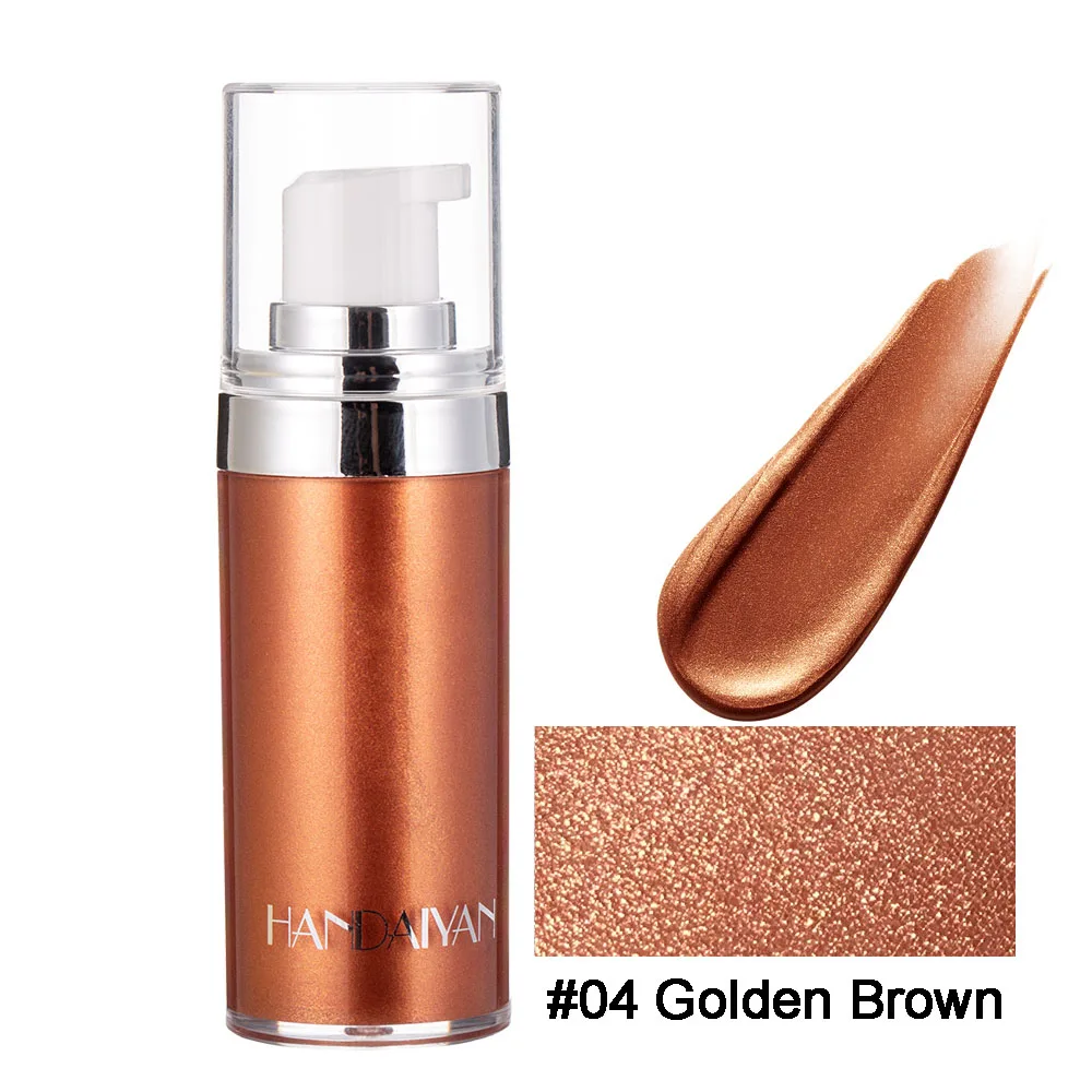 HANDAIYAN Shimmer Body Cream Highlight Liquid Body Brightening Liquid Highlights Body Brightening Liquid Milk for all Skin types - Цвет: 4 Golden Brown