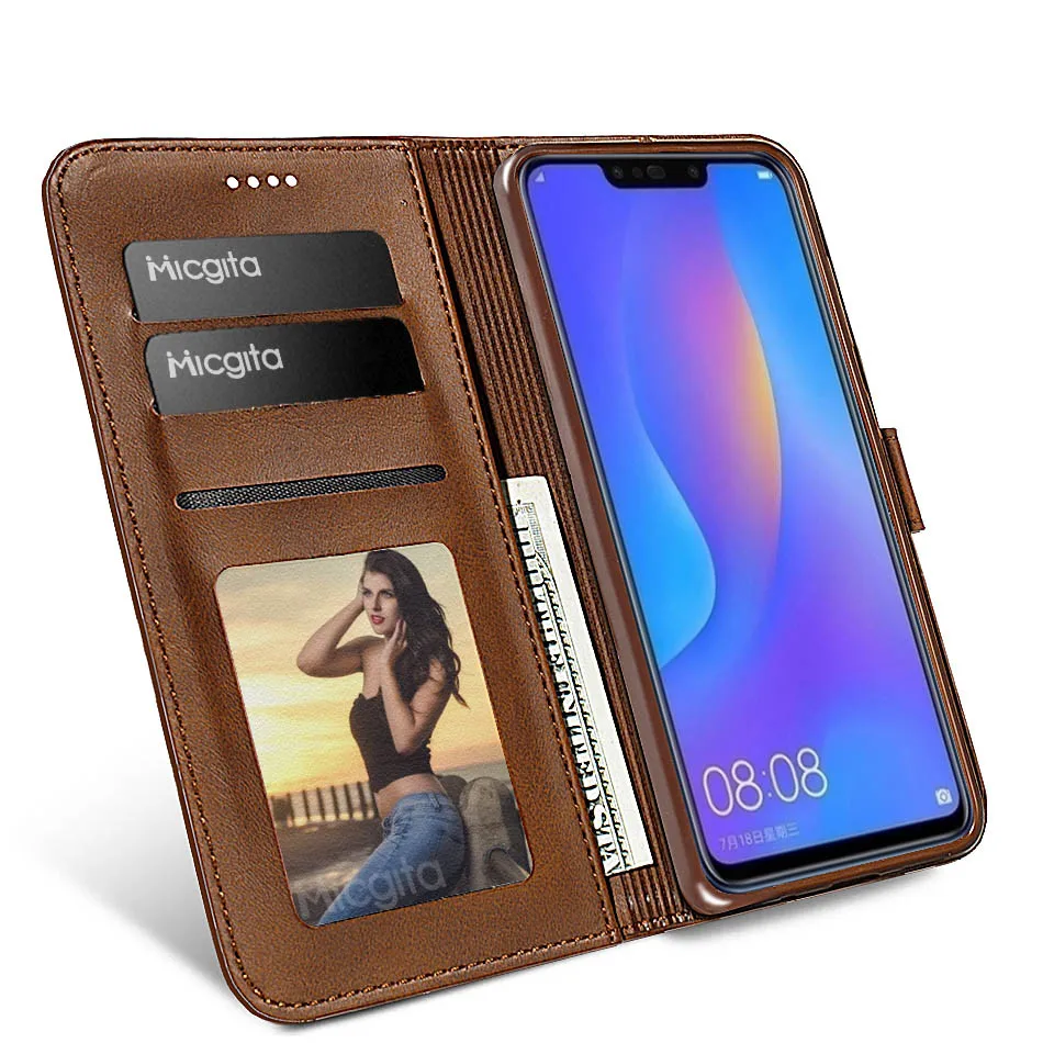 Micgita бизнес кожаный чехол для huawei Nova 3 Nova 3i держатель карты флип бумажник чехол для huawei Nova 5i 4 фоторамка
