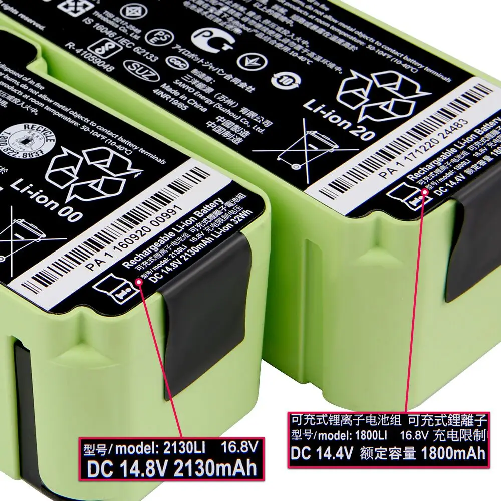 Original Replacement Battery 2130LI 1800LI for IRobot Roomba 595 650 980  655 690 780 805 860 880 890 960 760 770 780 Series