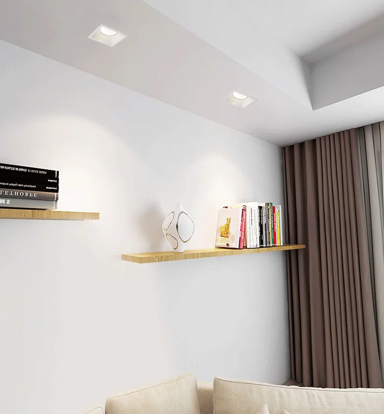 Dimmable светодиодный анти-без бликов светильник COB Точечный светильник лампа 7 Вт 10 Вт AC85-265V светодиодный светильник потолочный встраиваемый светильник s Внутреннее освещение