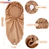 Long Satin Bonnet Sleep Cap Adjustable Buckle Hair Care Head Cover Bonnet Soft Elastic Satin Night Sleep Cap For Women Silk Cap 2