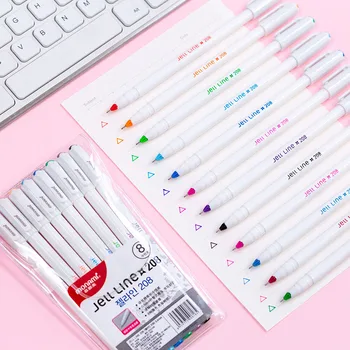 

8/12Pcs Cute Hook Gel Pen Kawaii 0.4mm Fineliner Pen Color Ink Pens For Writing Kids Girls Gift School Supplies Stationery