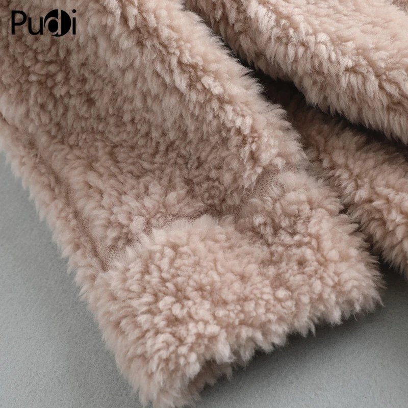 PUDI A19060 женская шуба из натуральной шерсти, куртка, классическое теплое пальто, женская зимняя теплая настоящая меховая шуба, Тренч