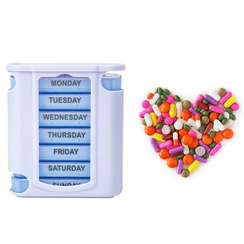 

7 dasy 1 week 28 Cells Weekly Pill Case Medicine Health Storage Pill Box Dispenser Medicine Organizer with Printed Braille