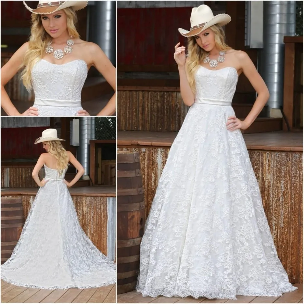 

Custom Vintage 2018 Sweetheart Lace Long Formal Sleeveless A-line Sweep Train Zipper Elegant Bridal gown bridesmaid dresses