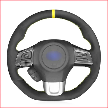 

MEWANT Black Suede Car Steering Wheel Cover for Subaru WRX (STI) 2015-2019 Levorg 2015 2016 2017 2018 2019