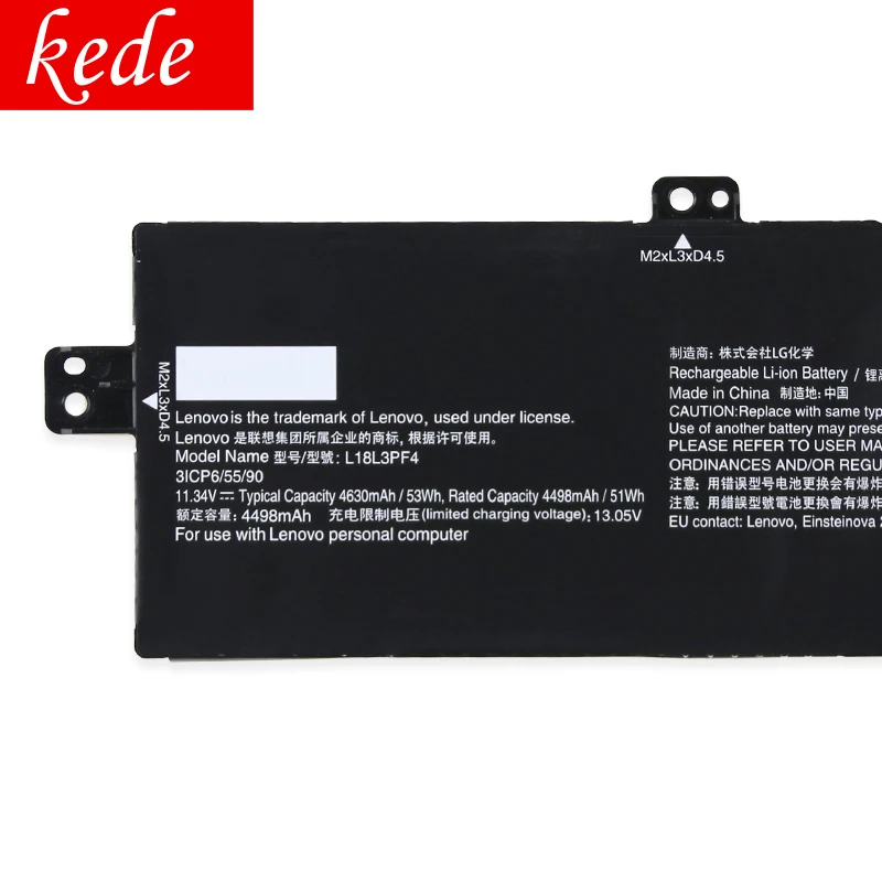 Kede аккумулятор для ноутбука lenovo L18L3PF4 11,34 V 53Wh 4630mAh
