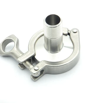 

304 Stainless Steel Sanitary Pipe Fitting Set 3/8" BSP Male Thread Ferrule + 3/4" Tri Clamp + Silicon Gasket + End Cap