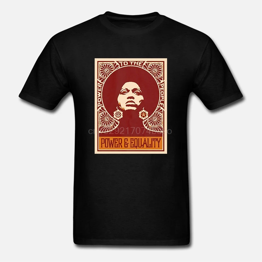 Черная стильная футболка shepard fairey с надписью power and People коротким рукавом для