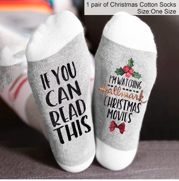 Christmas Socks 3 1 пара, рождественские хлопковые носки, подарок, рождественские сумки, рождественские украшения для чулок Noel Natal, подарок, Рождественский Декор - Цвет: Christmas Socks 3