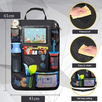 

Universal Waterproof Car Back Seat Organizer Storage Bag Multi Pocket Hanging Pouch with Tablet Holder Auto Accessories
