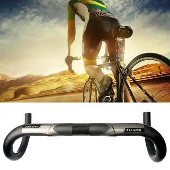 

Lightweight 3K Carbon Fiber Road Bike Bicycle Racing Drop Bar Handlebar 31.8mm Bicycle Aluminum Alloy Handlebar Extended Bracke