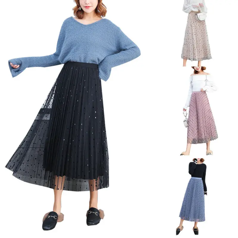 Брендовая Новинка, женские юбки, замшевые юбки-карандаш, миди юбка женская, высокая талия, базовая трубка, облегающая Клубная одежда, плиссированная, в горошек, модная, хит