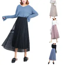 Брендовая Новинка, женские юбки, замшевые юбки-карандаш, миди юбка женская, высокая талия, базовая трубка, облегающая Клубная одежда, плиссированная, в горошек, модная, хит