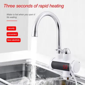 

220V Electric Kitchen Water Heater Tap Instant Hot Water Faucet Heater Cold Heating Faucet Tankless Instantaneous Water Heater
