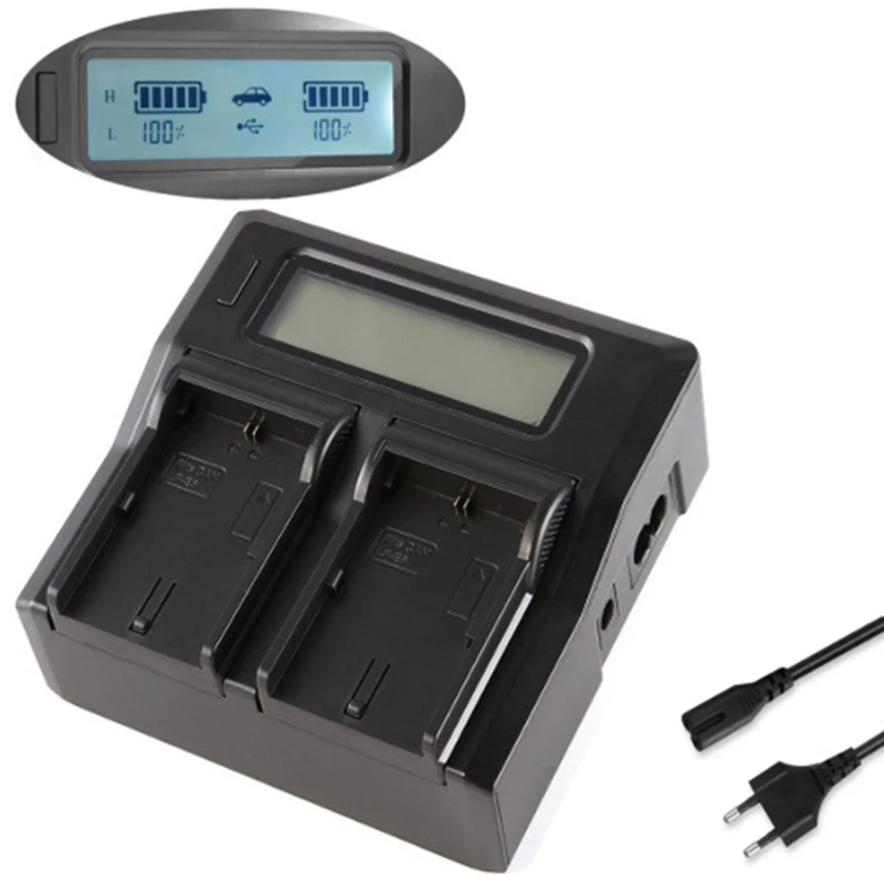 Camera Battery Charger Dual Channel Lcd Display Quick Battery Charger For Sony Np-Fp70 Fp90 Np-Fv50 Np-Fv60 Np-Fv70 Np-Fv100 Ser