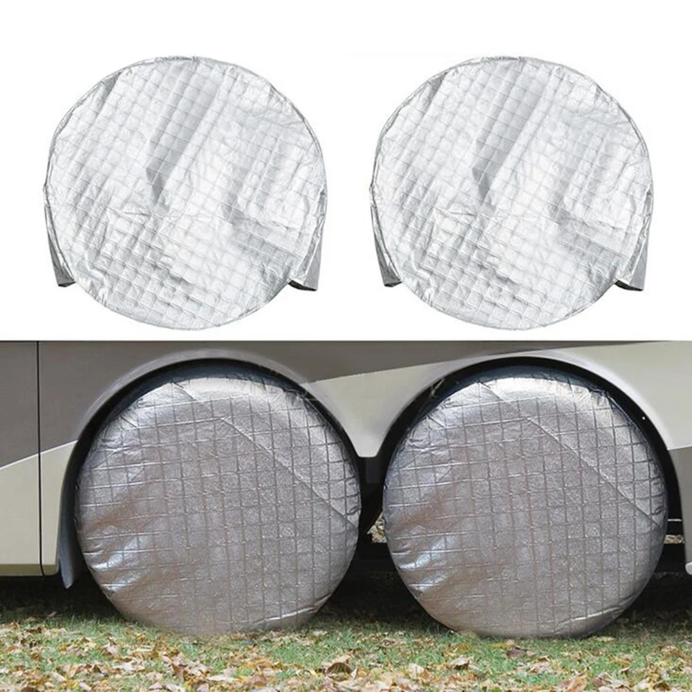 

New 4PCS/Set Creative Car Tire Cover Aluminum Foil Coated Waterproof Shade for RV Truck Trailer Camper Auto Tyre Accessories