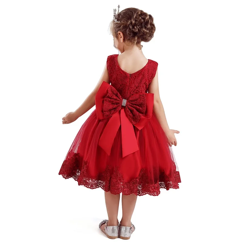 Платье для маленьких девочек, рождественское платье для девочек, красное платье-пачка для маленьких девочек 1 год, платье на день рождения для малыша, крестильное платье, платье для девочек