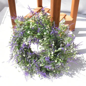 

Nordic Style New Year's Garland Christmas Wreath Artificial Plant for Wedding Decoration Door Decoration Pendant Grass Ring