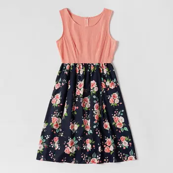 

2020 European and American mother-daughter parent-child outfits explosive vests and long skirts