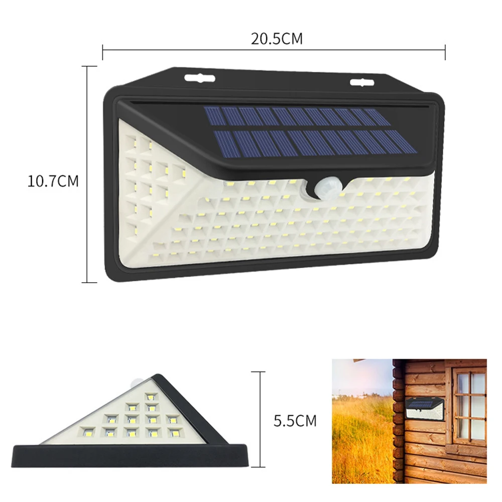 Ip65 Солнечная наружная 102LED Водонепроницаемая высокочастотная настенная лампа сад небольшой уличный свет Алмазная настенная лампа гуманный переключатель