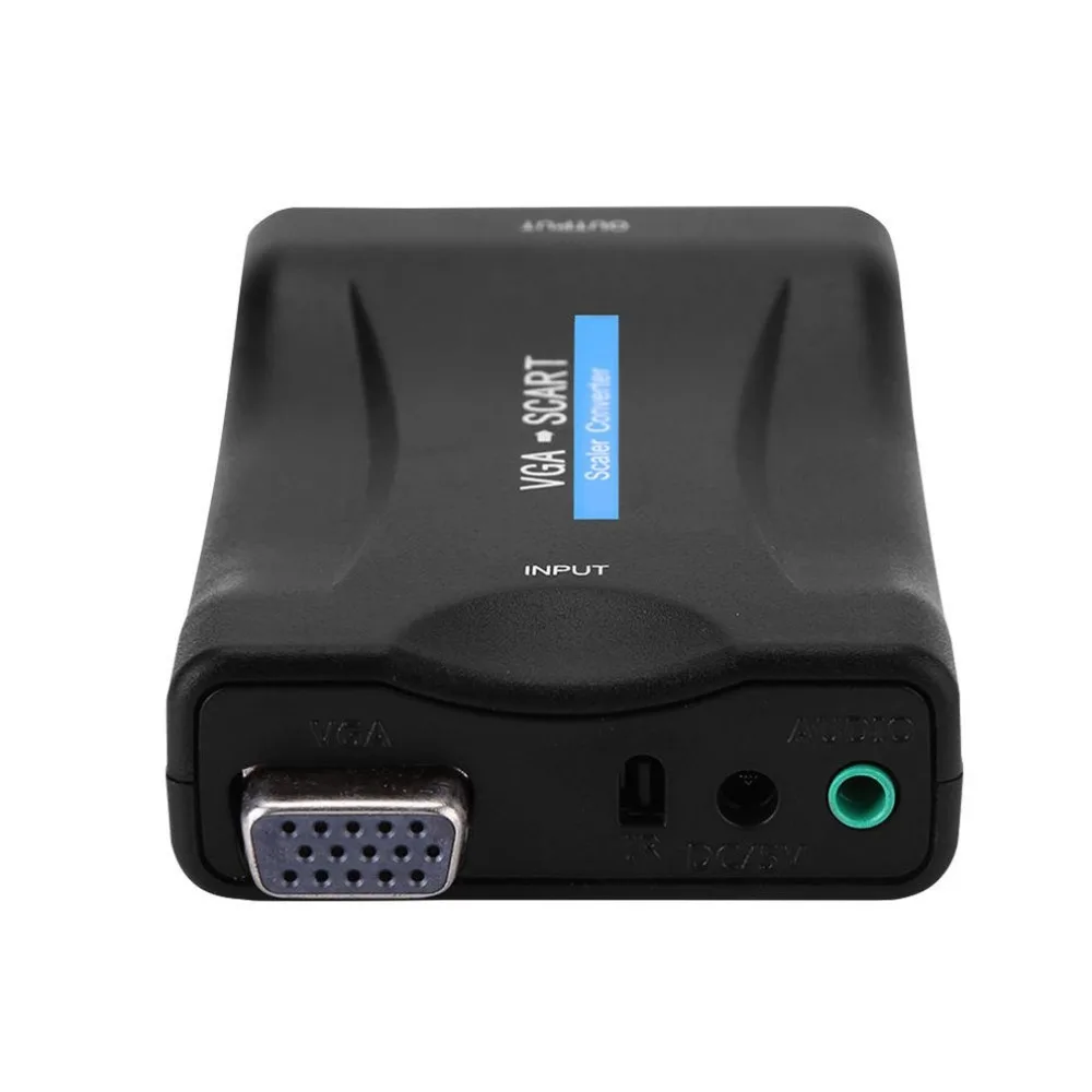 1080P VGA для SCART Видео Аудио высококлассный преобразователь av-сигнала адаптер HD приемник ТВ DVD с пультом дистанционного управления