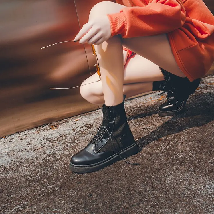 

Handsome Martin Boots Women's 2019 Autumn And Winter New Style Versatile British Style Tube Thick Bottomed WOMEN'S Shoes Comfort