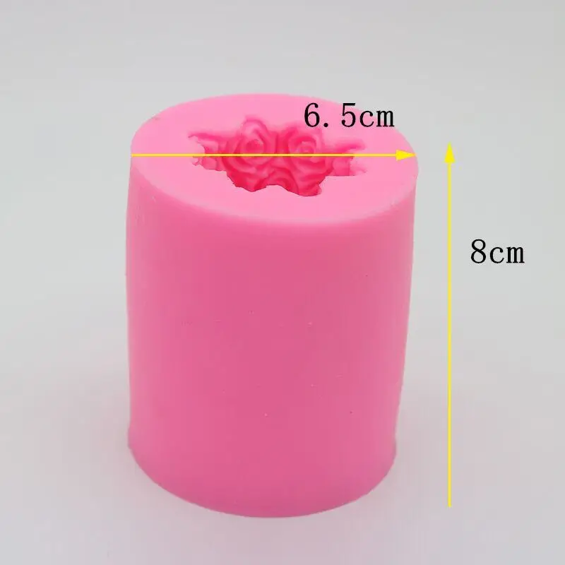 3D Свеча «цветок розы» силиконовая форма DIY гипс гипсовая форма цилиндр мыло, силиконовая форма формы для свечей